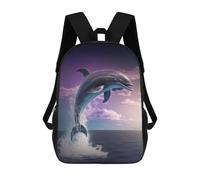 sinyumoney 17 Inch Dolphins Jumping Backpacks Kids School Backpack School Bag 3D Printed for Boys Elementary And Middle School Students