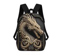 sinyumoney 17 Inch Dragon Sovereign Art Deco Backpack Kids School Backpack 3D Printed Fashion School Bag for Boys Elementary And Middle School Student