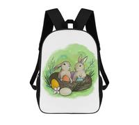 sinyumoney 17 Inch Easter Bunny April Backpack Kids School Backpack 3D Printed Fashion School Bag for Boys Elementary And Middle School Student