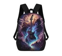 sinyumoney 17 Inch Electric Guitar with Wings Backpacks Kids School Backpack School Bag 3D Printed for Boys Elementary And Middle School Students
