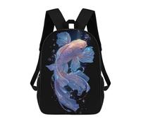 sinyumoney 17 Inch Elegant Goldfish in Water with Bubbles Casual Daypack Backpacks for Girls Boys High College Knapsack Travel Laptop Rucksack College Bookbag