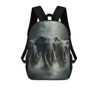 sinyumoney 17 Inch Elephants in The Jungle Backpack 3D Printed Children's School Backpack for Kids High Capacity Travel Rucksacks Book Bags Kids School Bag Back Pack