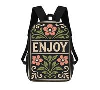 sinyumoney 17 Inch Enjoy Floral Art Nouveau Illustration Backpack, Children's Backpack, Student School Bag Bookbag Rucksack, 3D Printed for Boys Girls