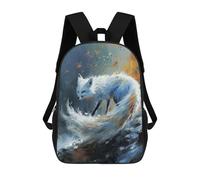 sinyumoney 17 Inch Ethereal Kitsune Backpack Kids School Backpack 3D Printed Fashion School Bag for Boys Elementary And Middle School Student
