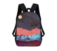 sinyumoney 17 Inch Evening Moon Backpack 3D Printed Children's School Backpack for Kids High Capacity Travel Rucksacks Book Bags Kids School Bag Back Pack