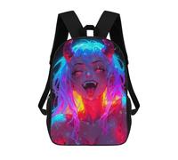 sinyumoney 17 Inch Evil Anime Demon Girl Backpack, Children's Backpack, Student School Bag Bookbag Rucksack, 3D Printed for Boys Girls