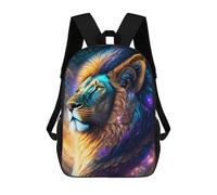 sinyumoney 17 Inch Fantasy Lion Art Print Backpacks Kids School Backpack School Bag 3D Printed for Boys Elementary And Middle School Students
