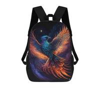 sinyumoney 17 Inch Fantasy Phoenix Art Print -1 Backpack with Pocket 3D Printed Travel Rucksacks Book Bags Kids School Bag