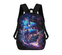 sinyumoney 17 Inch Fantasy Sailing Ship Artwork -1 Backpacks Kids School Backpack School Bag 3D Printed for Boys Elementary And Middle School Students
