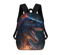 sinyumoney 17 Inch Fiery Dinosaur Artwork Backpack, Children's Backpack, Student School Bag Bookbag Rucksack, 3D Printed for Boys Girls