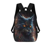 sinyumoney 17 Inch Flaming Cat Fantasy Artwork Backpack, Children's Backpack, Student School Bag Bookbag Rucksack, 3D Printed for Boys Girls