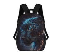 sinyumoney 17 Inch Flaming Leopard Art Print Backpack 3D Printed Children's School Backpack for Kids High Capacity Travel Rucksacks Book Bags Kids School Bag Back Pack