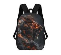 sinyumoney 17 Inch Flaming Lion Roar -4 Backpack with Pocket 3D Printed Travel Rucksacks Book Bags Kids School Bag