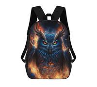 sinyumoney 17 Inch Flaming Owl Artwork Casual Daypack Backpacks for Girls Boys High College Knapsack Travel Laptop Rucksack College Bookbag