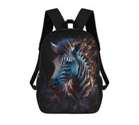 sinyumoney 17 Inch Flaming Zebra Art Print -4 Backpack with Pocket 3D Printed Travel Rucksacks Book Bags Kids School Bag