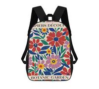 sinyumoney 17 Inch Floral Pattern Design Backpack Kids School Backpack 3D Printed Fashion School Bag for Boys Elementary And Middle School Student