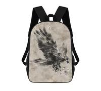 sinyumoney 17 Inch Flying Eagle Backpack 3D Printed Children's School Backpack for Kids High Capacity Travel Rucksacks Book Bags Kids School Bag Back Pack