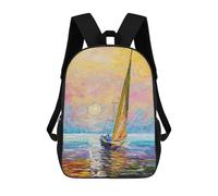 sinyumoney 17 Inch Following The Wind School Backpack School Bags for Girls Boys Backpack with Pocket Fashion School Bag Kids Backpack