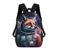 sinyumoney 17 Inch Fox Astronaut in Space Suit Backpack Kids School Backpack 3D Printed Fashion School Bag for Boys Elementary And Middle School Student