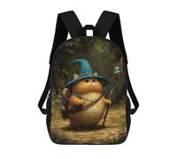 sinyumoney 17 Inch Funny Cat Wizard in Forest Backpack Kids School Backpack 3D Printed Fashion School Bag for Boys Elementary And Middle School Student