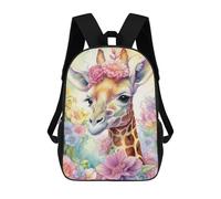 sinyumoney 17 Inch Funny Little Giraffe Backpacks Kids School Backpack School Bag 3D Printed School Bag for Boys Elementary And Middle School Students