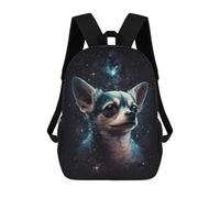sinyumoney 17 Inch Galactic Chihuahua Cosmic Companion Backpacks Kids School Backpack School Bag 3D Printed for Boys Elementary And Middle School Students