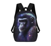 sinyumoney 17 Inch Galactic Chimpanzee Portrait-6 School Backpack School Bags for Girls Boys Backpack with Pocket Fashion School Bag Kids Backpack