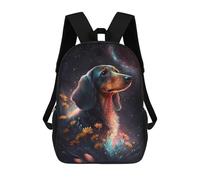 sinyumoney 17 Inch Galactic Dachshund Dreamscape Backpack, Children's Backpack, Student School Bag Bookbag Rucksack, 3D Printed for Boys Girls