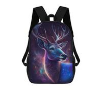 sinyumoney 17 Inch Galactic Deer Art Print-11 Backpack 3D Printed Children's School Backpack for Kids High Capacity Travel Rucksacks Book Bags Kids School Bag Back Pack