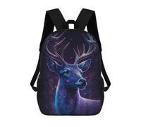 sinyumoney 17 Inch Galactic Deer Fantasy Art Backpack, Children's Backpack, Student School Bag Bookbag Rucksack, 3D Printed for Boys Girls