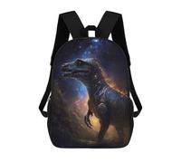 sinyumoney 17 Inch Galactic Dinosaur Art Print-4 Backpacks Kids School Backpack School Bag 3D Printed for Boys Elementary And Middle School Students