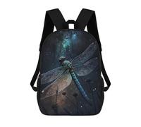 sinyumoney 17 Inch Galactic Dragonfly in Flight Backpack with Pocket 3D Printed Travel Rucksacks Book Bags Kids School Bag