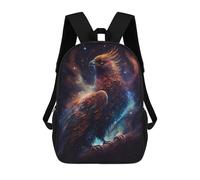 sinyumoney 17 Inch Galactic Eagle Art Print Backpacks Kids School Backpack School Bag 3D Printed for Boys Elementary And Middle School Students