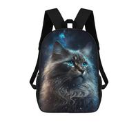 sinyumoney 17 Inch Galactic Feline Majesty-2 Backpack Kids School Backpack 3D Printed Fashion School Bag for Boys Elementary And Middle School Student