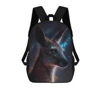 sinyumoney 17 Inch Galactic Fox Portrait Backpack, Children's Backpack, Student School Bag Bookbag Rucksack, 3D Printed for Boys Girls