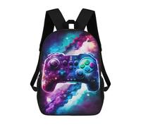 sinyumoney 17 Inch Galactic Gaming Controller Art -1 Backpack with Pocket 3D Printed Travel Rucksacks Book Bags Kids School Bag