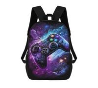 sinyumoney 17 Inch Galactic Gaming Controller Art -5 Backpack with Pocket 3D Printed Travel Rucksacks Book Bags Kids School Bag