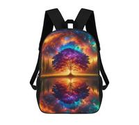 sinyumoney 17 Inch Galactic Glade Reflections Backpacks Kids School Backpack School Bag 3D Printed for Boys Elementary And Middle School Students