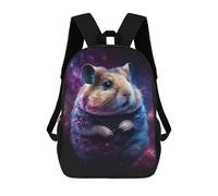 sinyumoney 17 Inch Galactic Hamster Plush Toy Backpack, Children's Backpack, Student School Bag Bookbag Rucksack, 3D Printed for Boys Girls