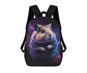 sinyumoney 17 Inch Galactic Hamster Plush Toy Backpack, Children's Backpack, Student School Bag Bookbag Rucksack, 3D Printed for Boys Girls