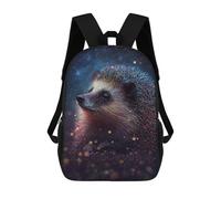sinyumoney 17 Inch Galactic Hedgehog Art Print Backpack with Pocket 3D Printed Travel Rucksacks Book Bags Kids School Bag