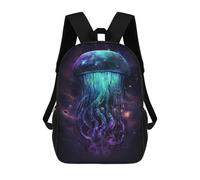 sinyumoney 17 Inch Galactic Jellyfish Art Print Backpack 3D Printed Children's School Backpack for Kids High Capacity Travel Rucksacks Book Bags Kids School Bag Back Pack