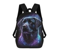 sinyumoney 17 Inch Galactic Labrador Art Print Backpack with Pocket 3D Printed Travel Rucksacks Book Bags Kids School Bag