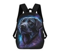 sinyumoney 17 Inch Galactic Labrador Portrait -1 Backpack 3D Printed Children's School Backpack for Kids High Capacity Travel Rucksacks Book Bags Kids School Bag Back Pack