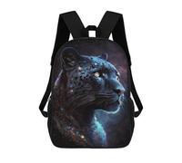 sinyumoney 17 Inch Galactic Leopard Portrait School Backpack School Bags for Girls Boys Backpack with Pocket Fashion School Bag Kids Backpack