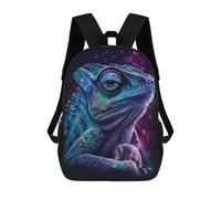 sinyumoney 17 Inch Galactic Lizard Art Print-19 Backpack 3D Printed Children's School Backpack for Kids High Capacity Travel Rucksacks Book Bags Kids School Bag Back Pack