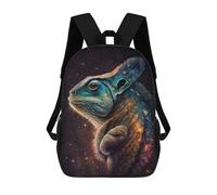 sinyumoney 17 Inch Galactic Lizard Art Print-22 Backpacks Kids School Backpack School Bag 3D Printed School Bag for Boys Elementary And Middle School Students