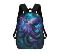 sinyumoney 17 Inch Galactic Octopus Art Print-10 Backpack 3D Printed Children's School Backpack for Kids High Capacity Travel Rucksacks Book Bags Kids School Bag Back Pack