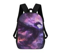 sinyumoney 17 Inch Galactic Phoenix Art Print-2 Backpacks Kids School Backpack School Bag 3D Printed School Bag for Boys Elementary And Middle School Students