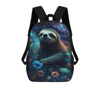sinyumoney 17 Inch Galactic Sloth Garden Backpack, Children's Backpack, Student School Bag Bookbag Rucksack, 3D Printed for Boys Girls